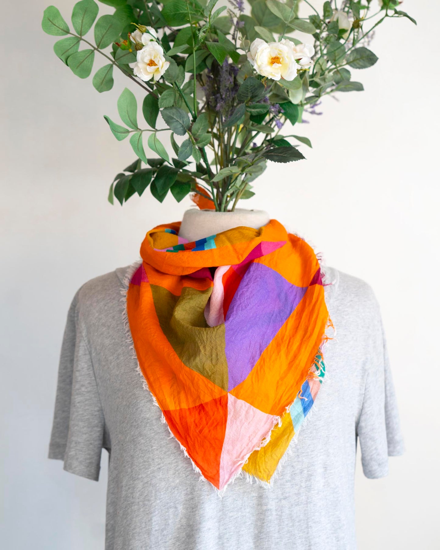 Autumn on the Plains Cotton Scarf - Diamonds