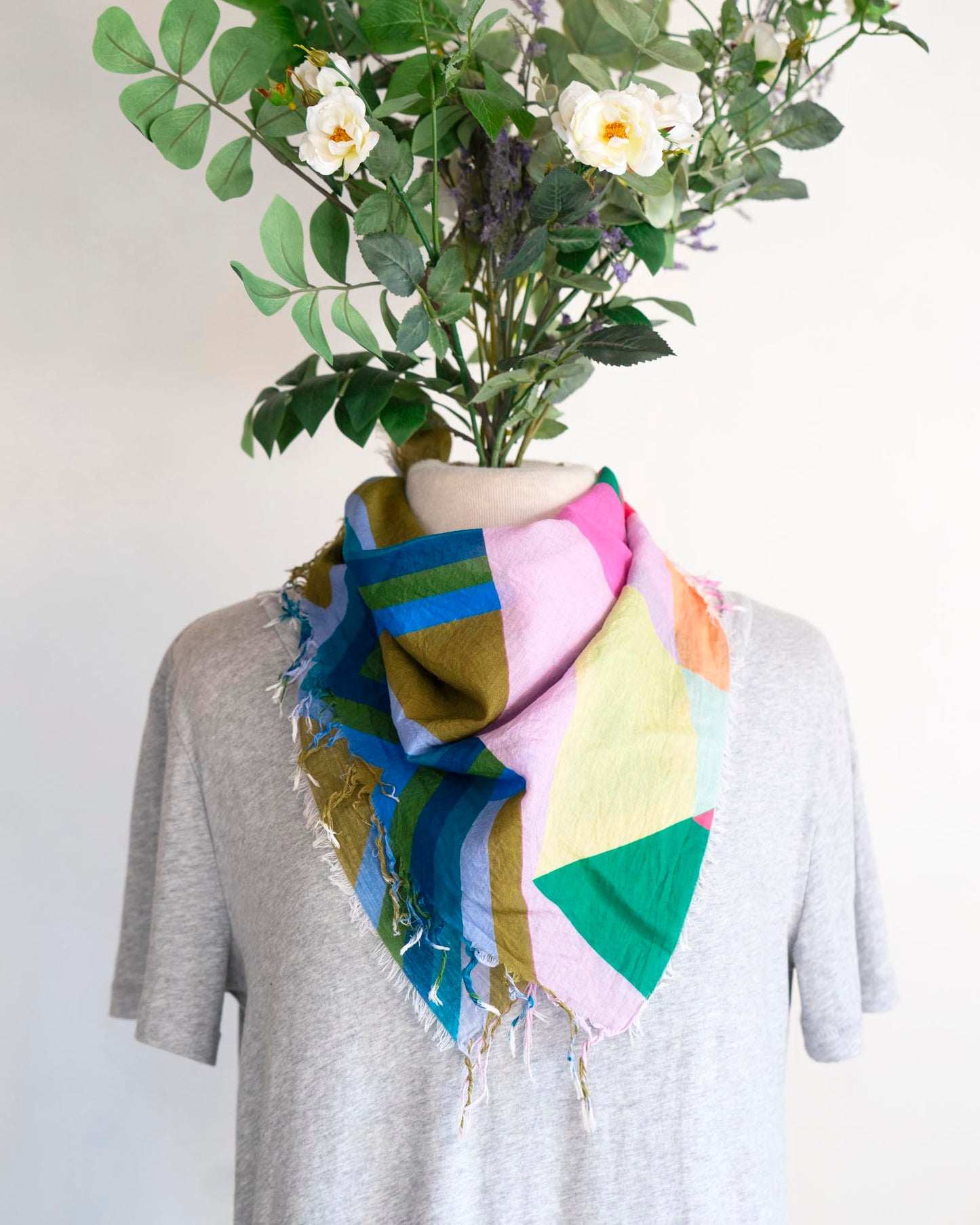 Spring in the Mountains Cotton Scarf - Diamonds