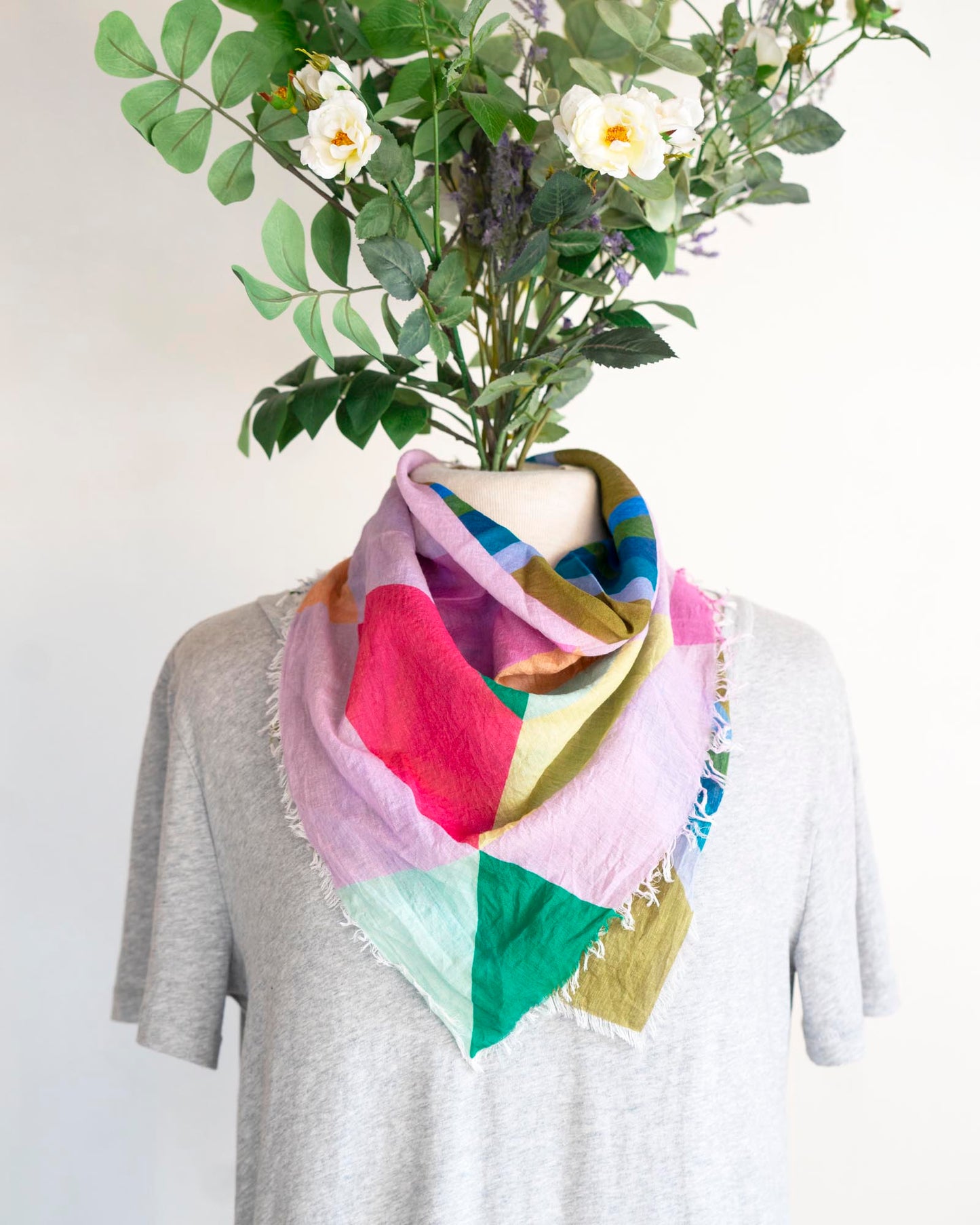 Spring in the Mountains Cotton Scarf - Diamonds