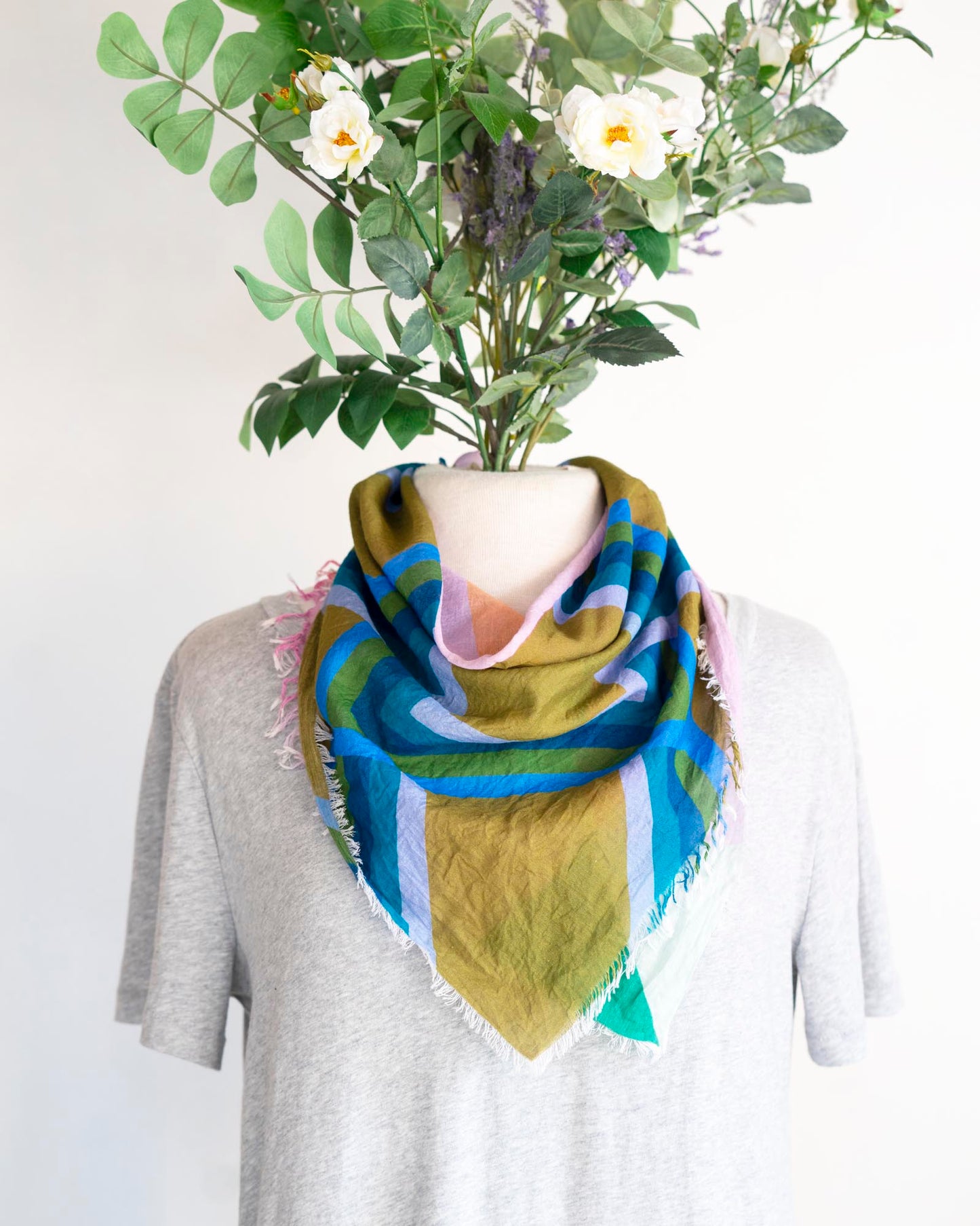 Spring in the Mountains Cotton Scarf - Diamonds