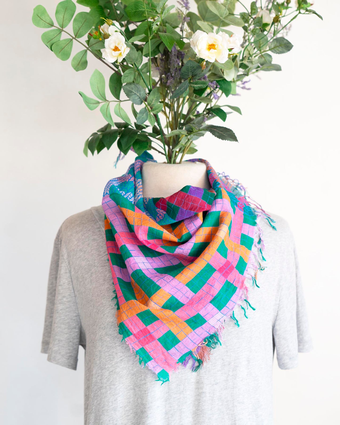 Spring Cotton Scarf - Knit & Weave