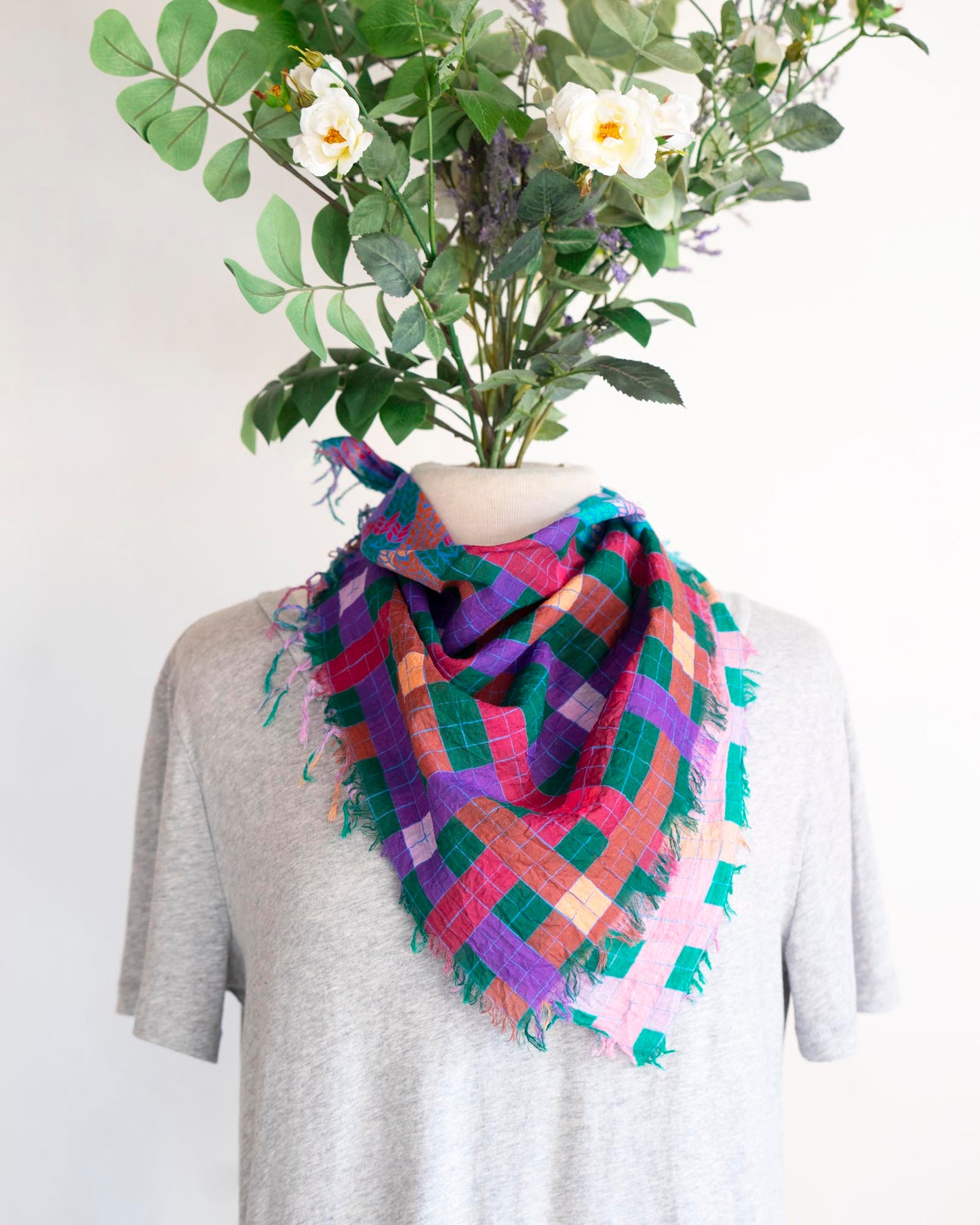 Spring Cotton Scarf - Knit & Weave