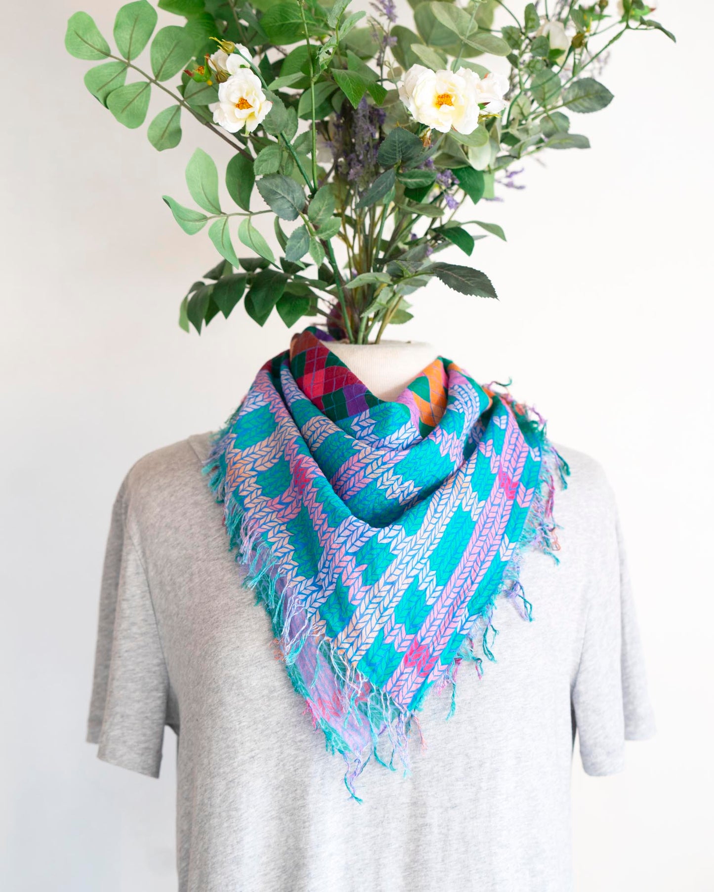 Spring Cotton Scarf - Knit & Weave