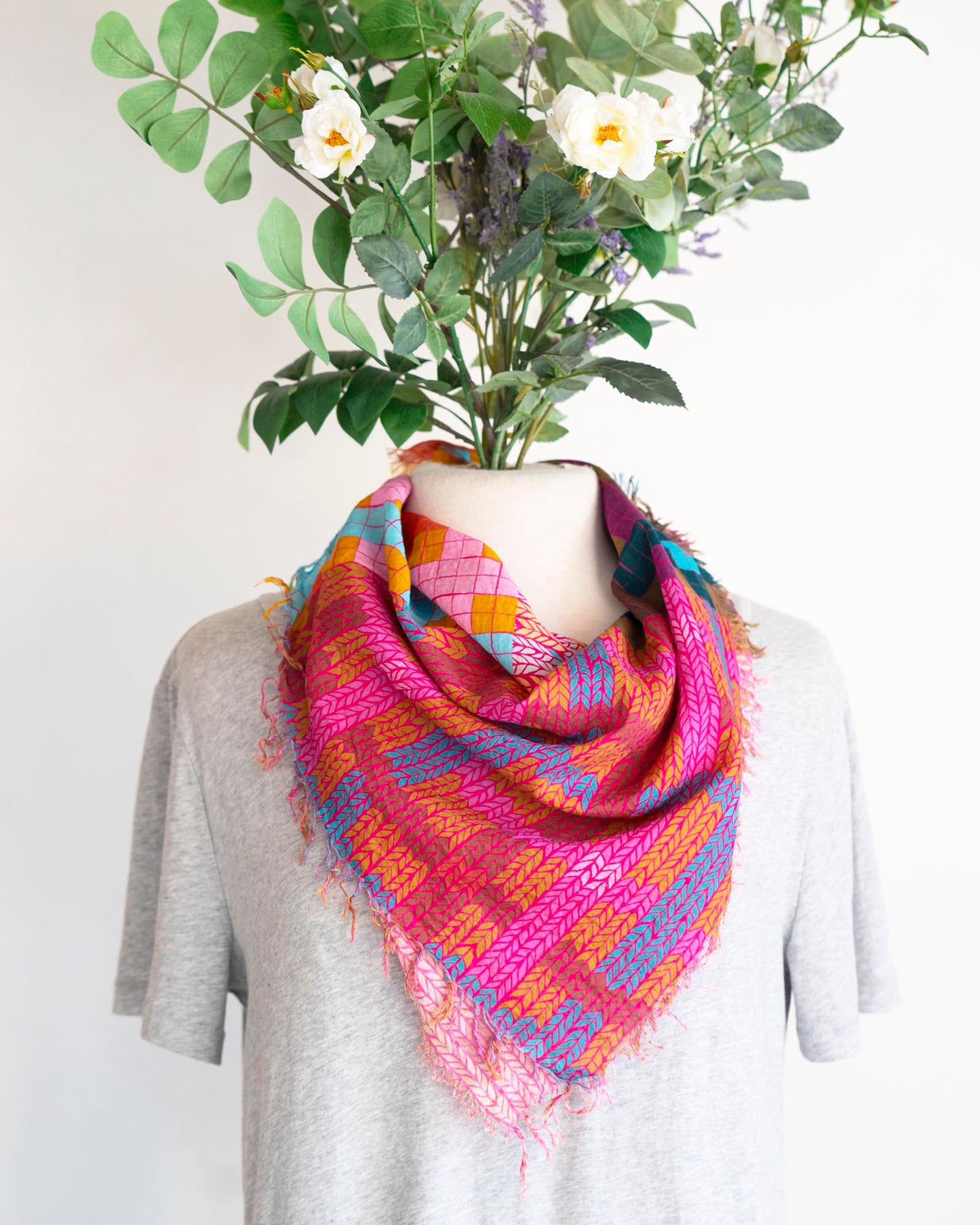 Summer Cotton Scarf - Knit & Weave