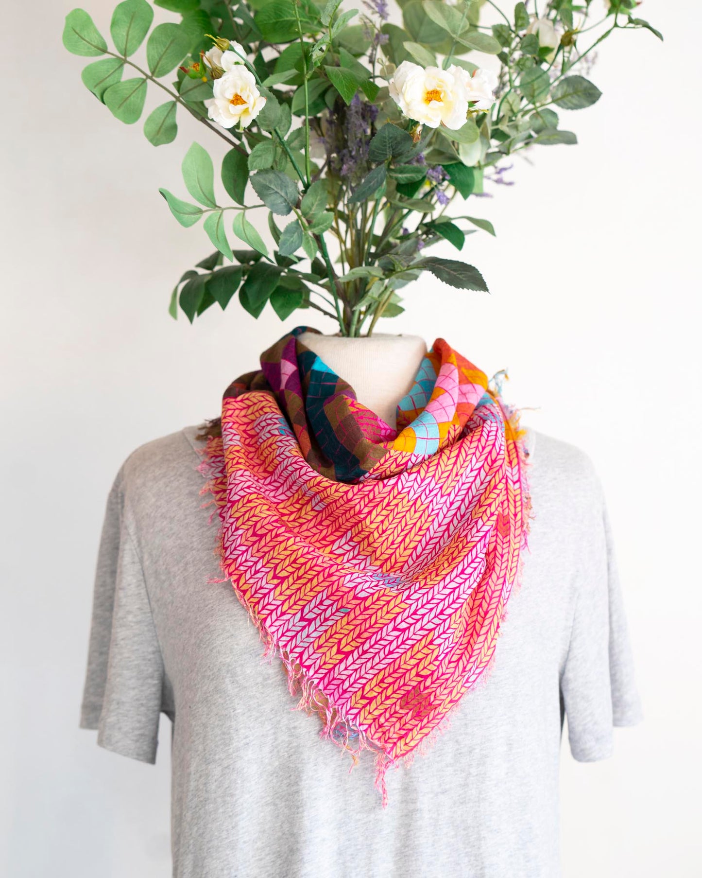 Summer Cotton Scarf - Knit & Weave