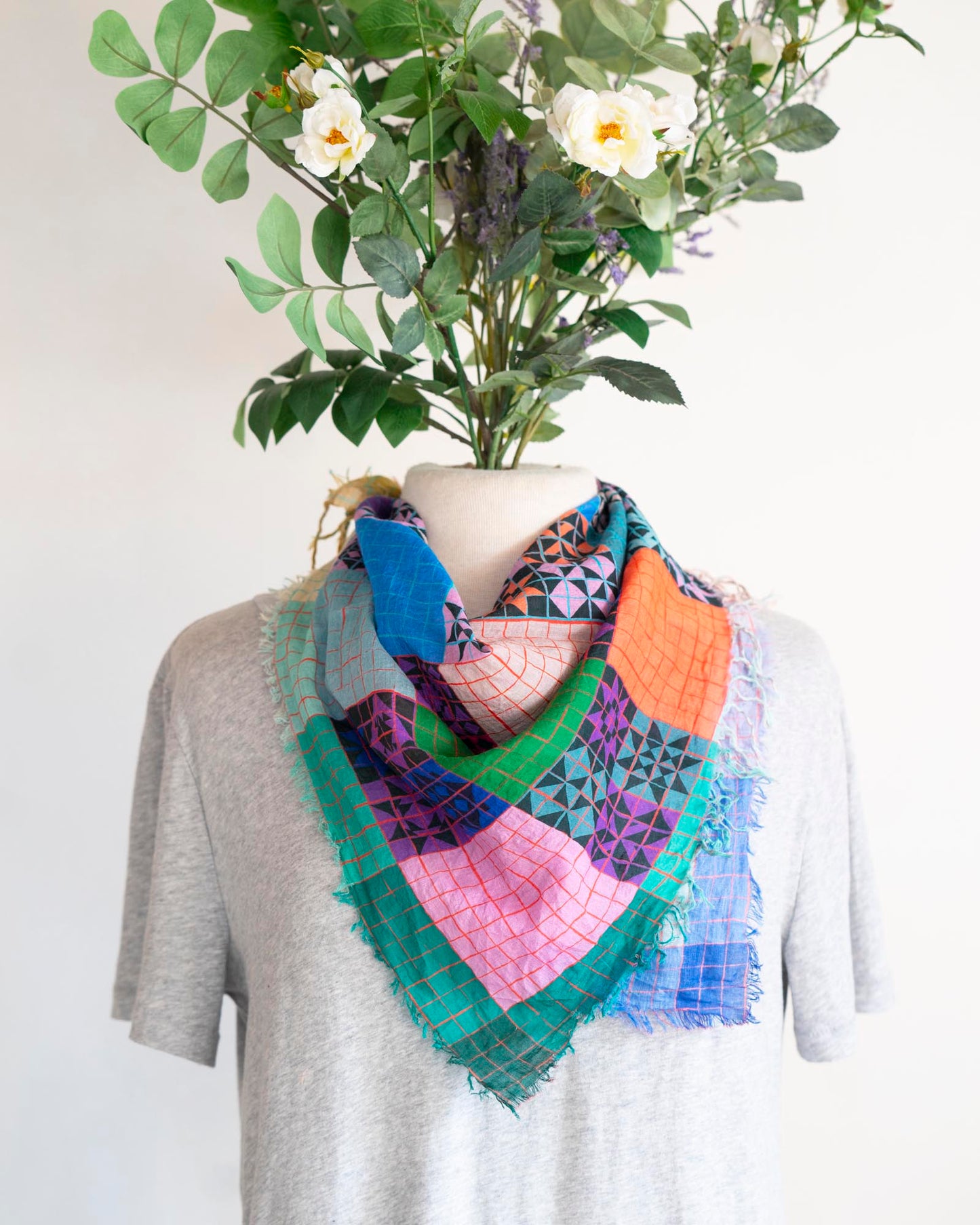 Summer Cotton Scarf - Patchwork