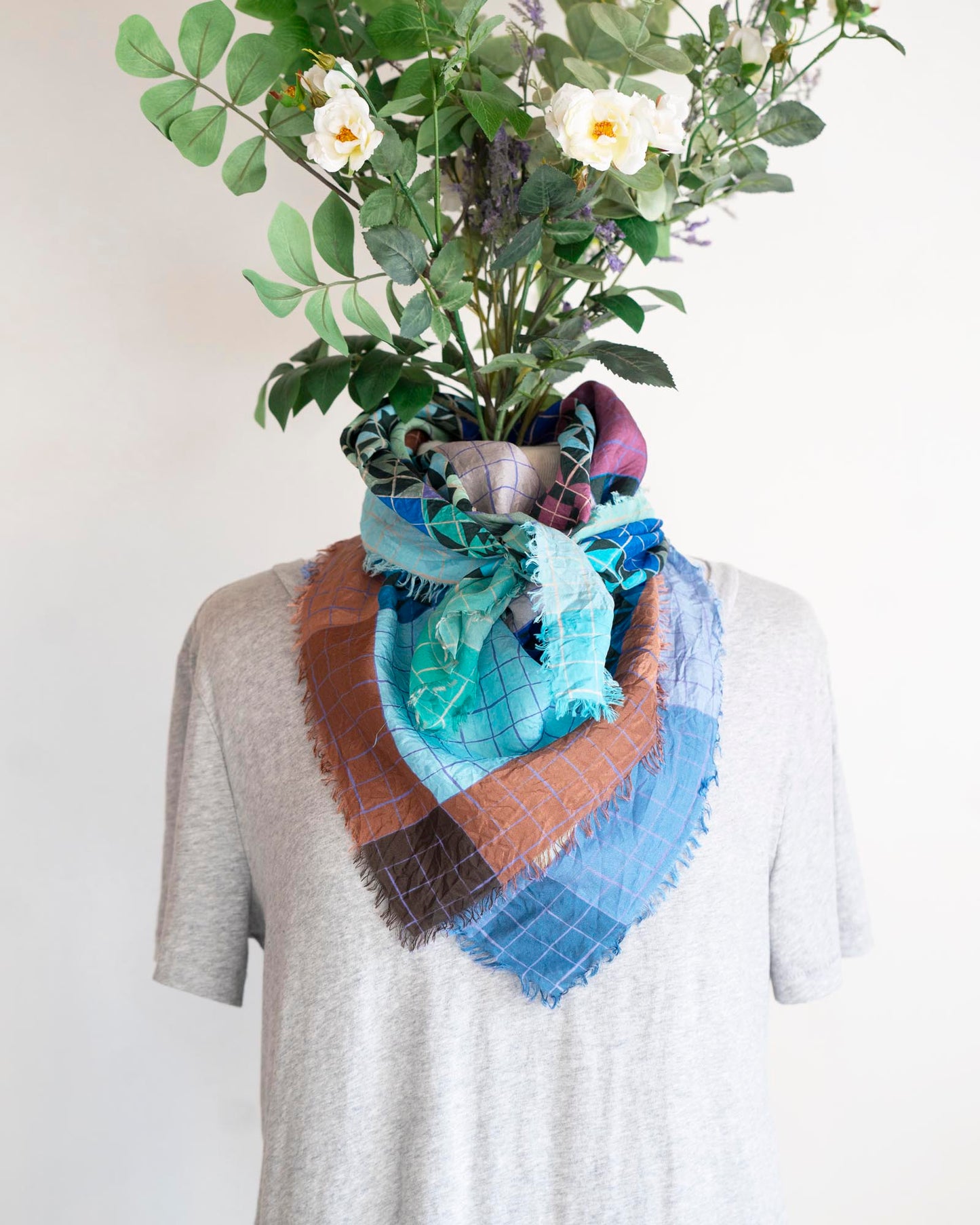 Winter Silk Scarf - Patchwork