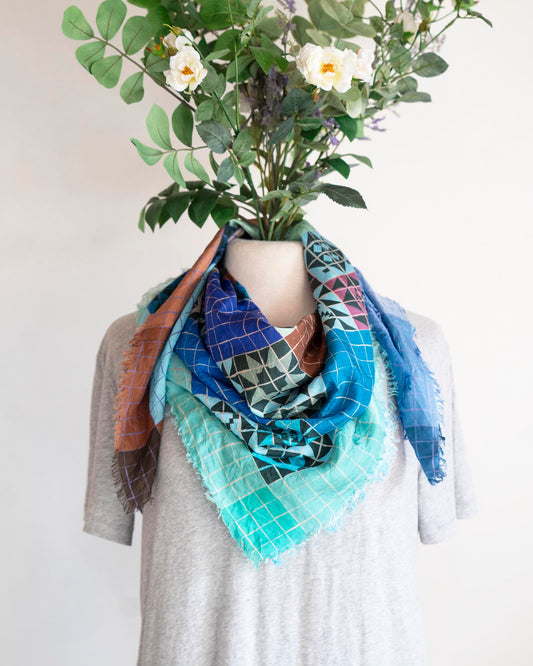 Winter Silk Wild Rag Scarf - Patchwork