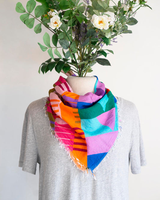 Autumn on the Plains Cotton Scarf - Shapes