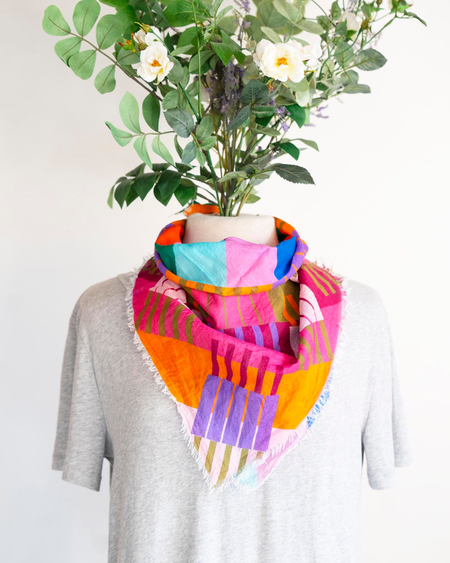 Autumn on the Plains Cotton Scarf - Shapes