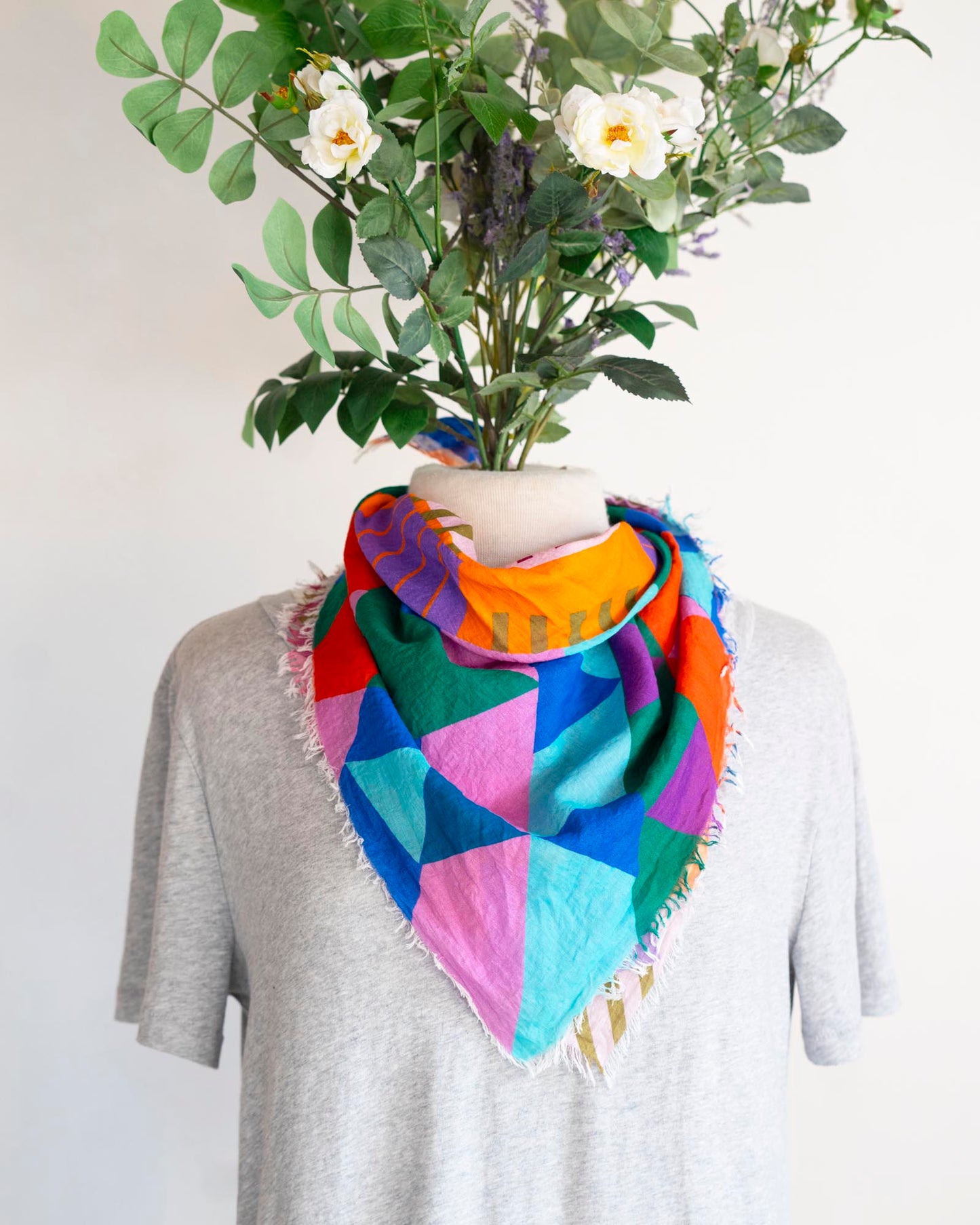 Autumn on the Plains Cotton Scarf - Shapes