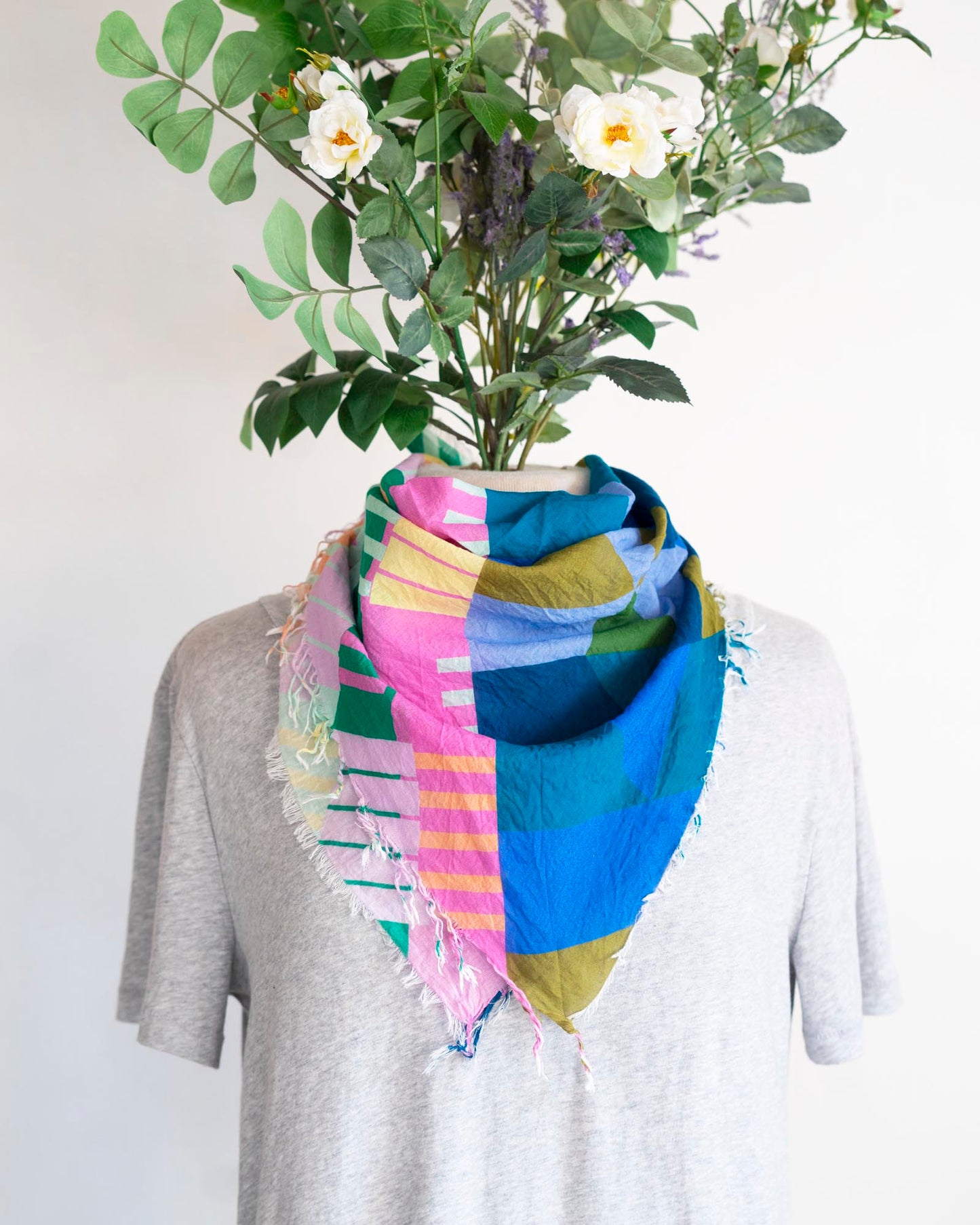 Spring in the Mountains Cotton Scarf - Shapes