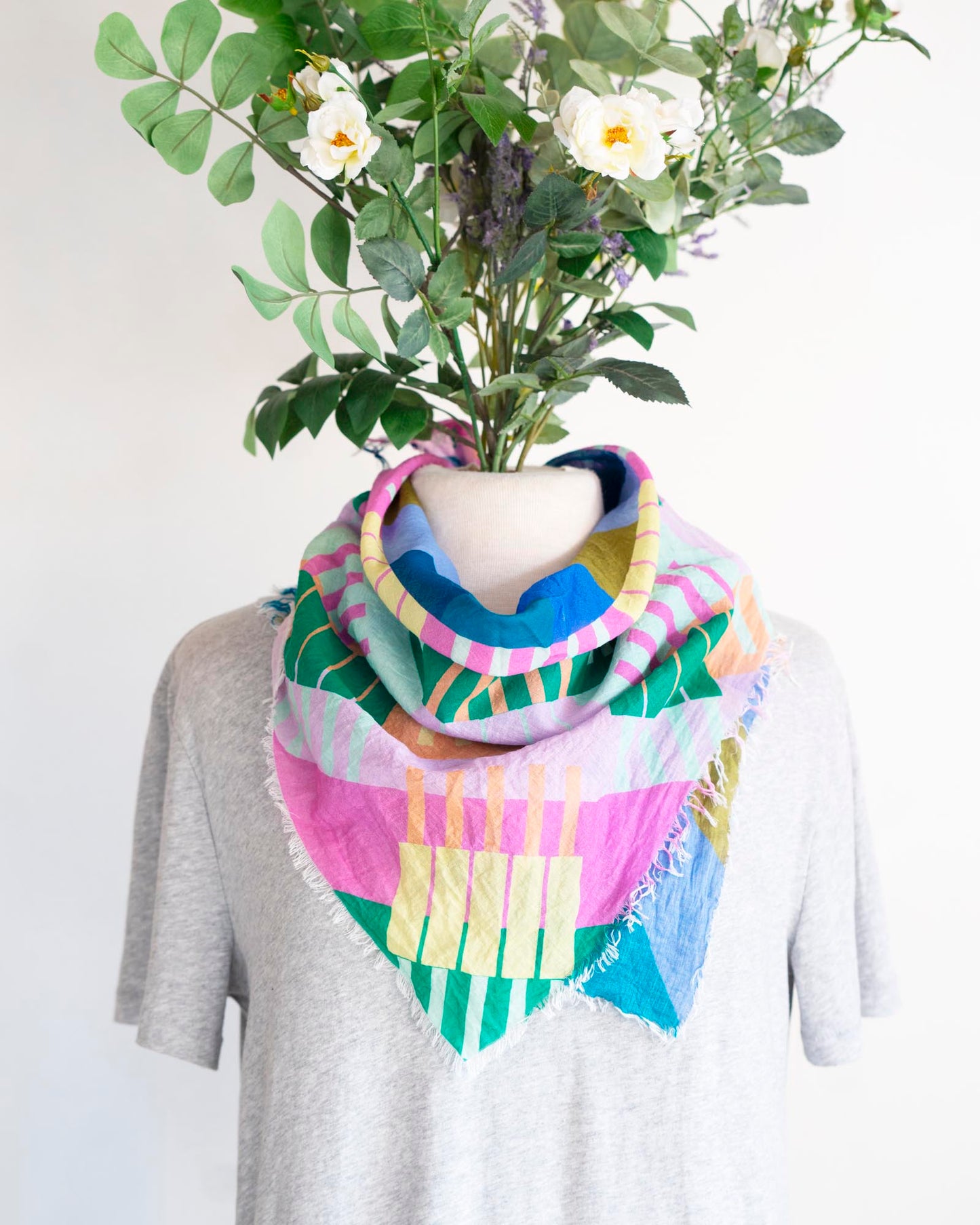 Spring in the Mountains Cotton Scarf - Shapes