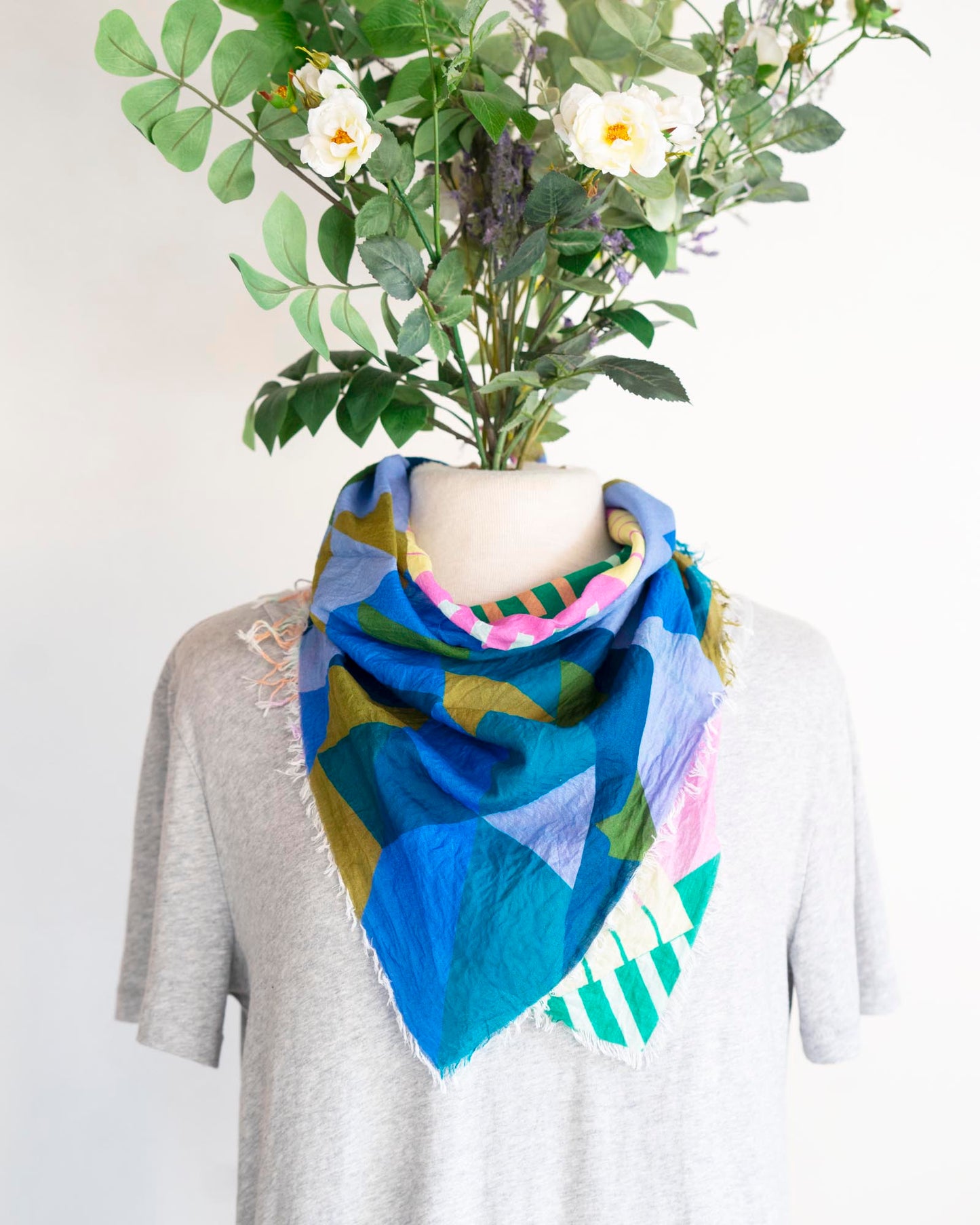 Spring in the Mountains Cotton Scarf - Shapes