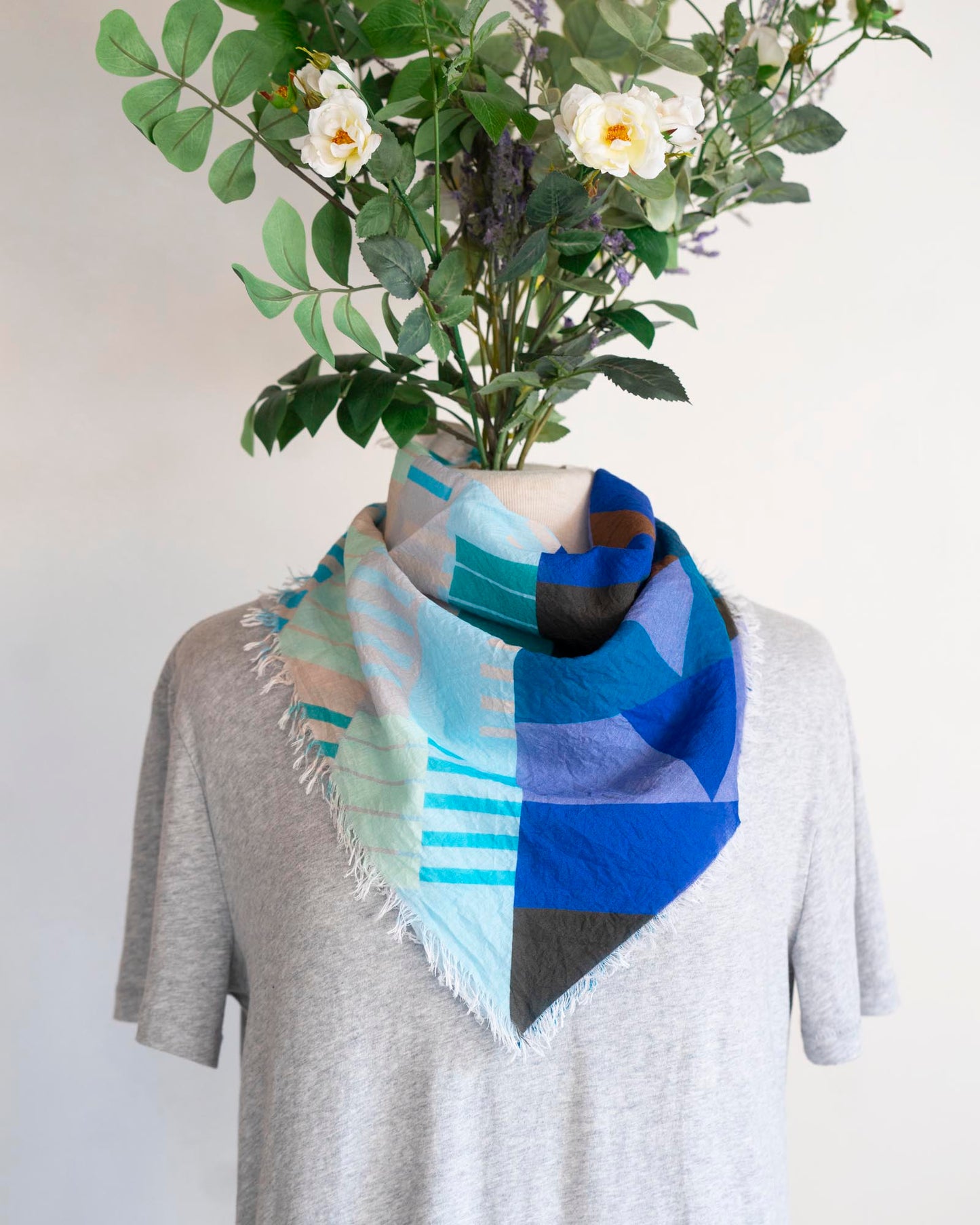 Winter on the Coast Cotton Scarf - Shapes