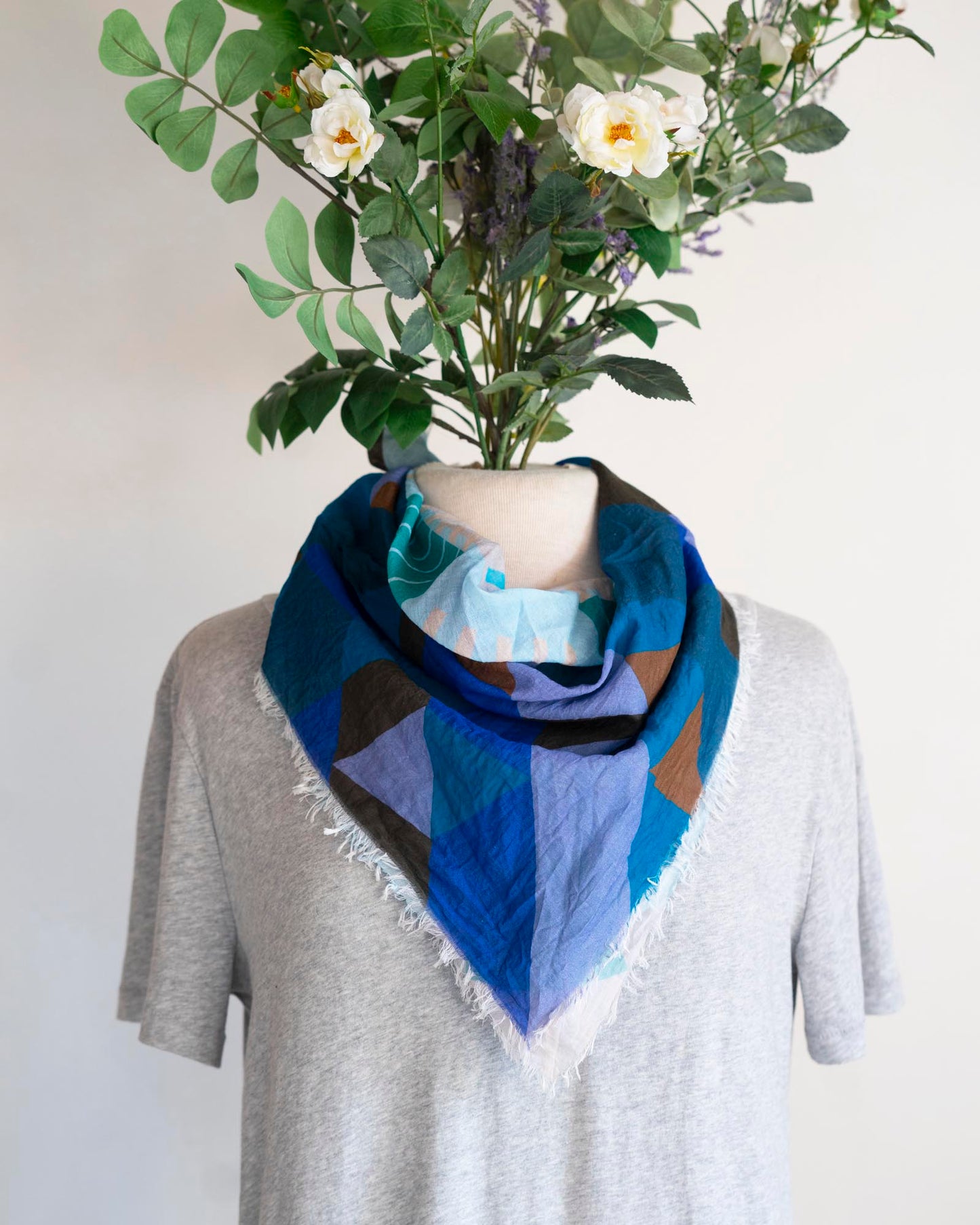 Winter on the Coast Cotton Scarf - Shapes