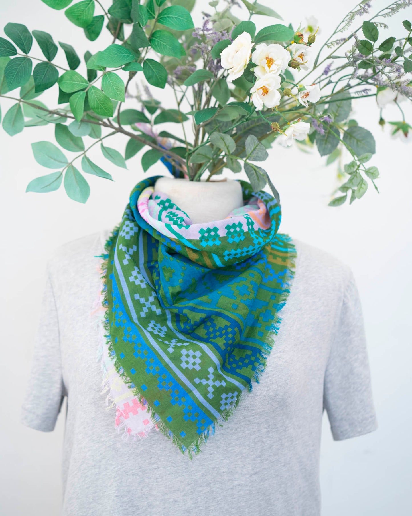 Spring Cotton Scarf - Norwegian