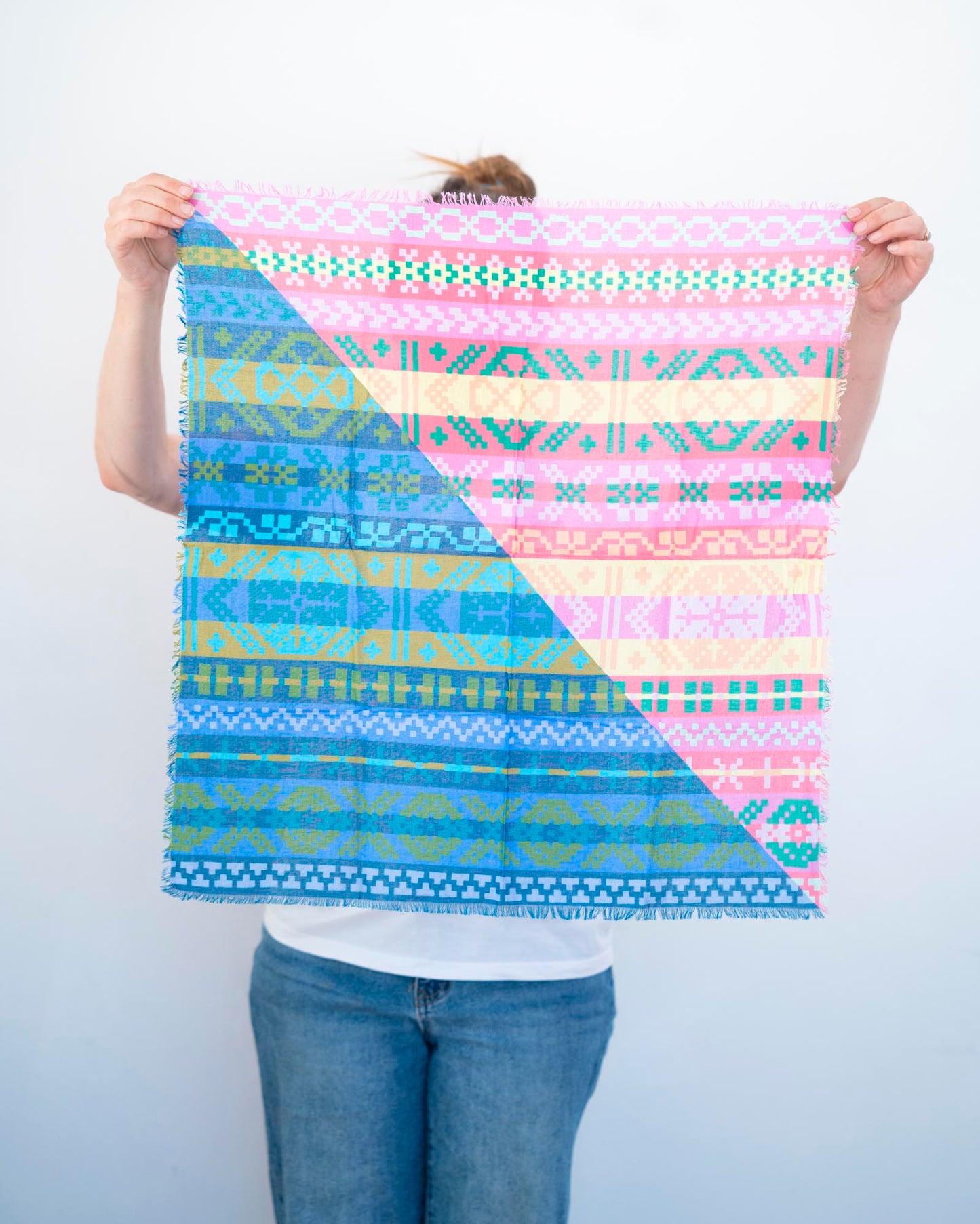 Spring Cotton Scarf - Fair Isle