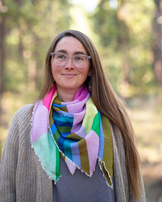 Spring in the Mountains Silk Wild Rag Scarf - Diamonds