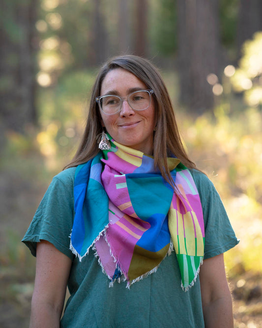 Spring in the Mountains Silk Wild Rag Scarf - Shapes