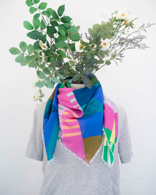 Spring in the Mountains Silk Wild Rag Scarf - Shapes