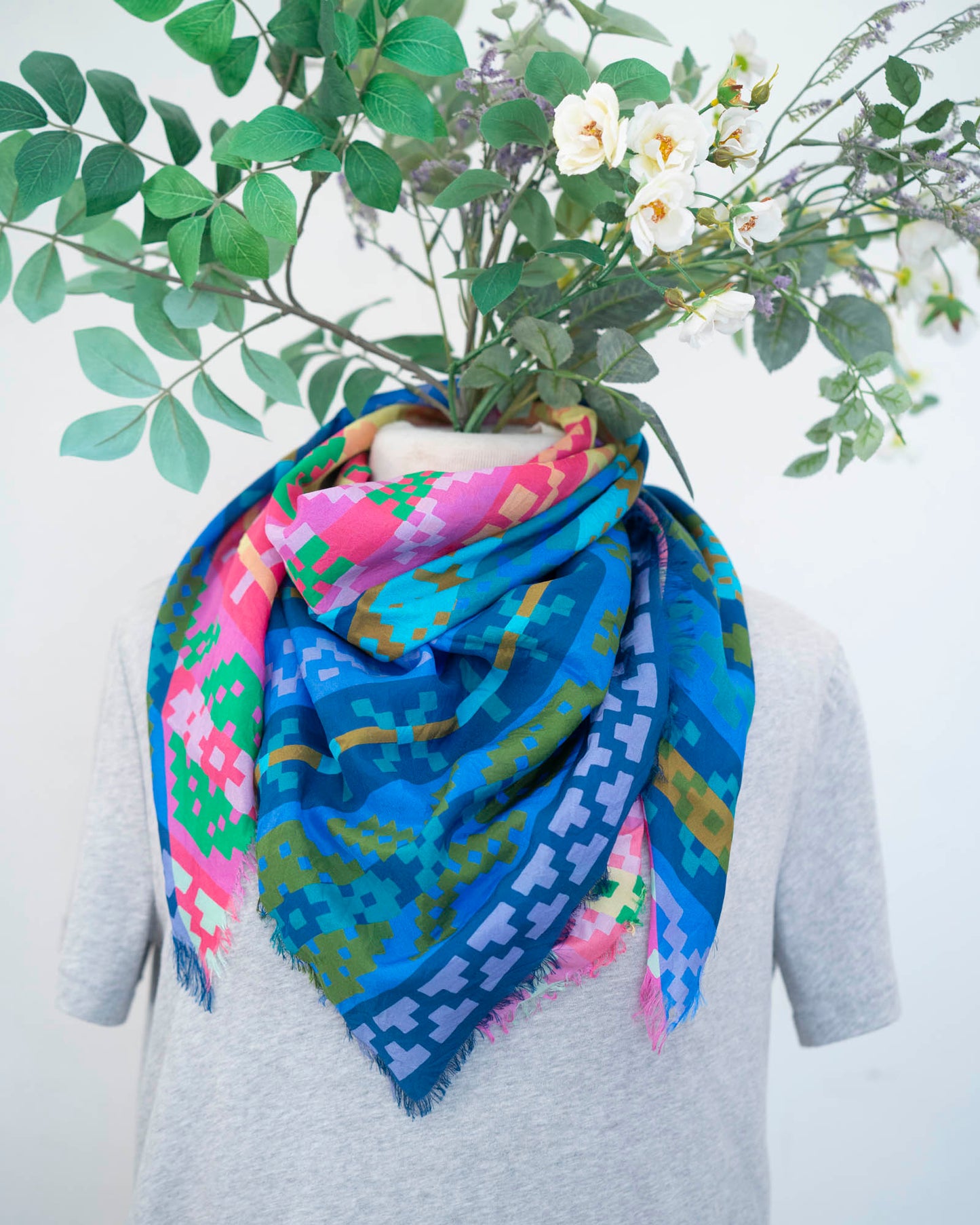 Spring in the Mountains Silk Wild Rag Scarf - Fair Isle