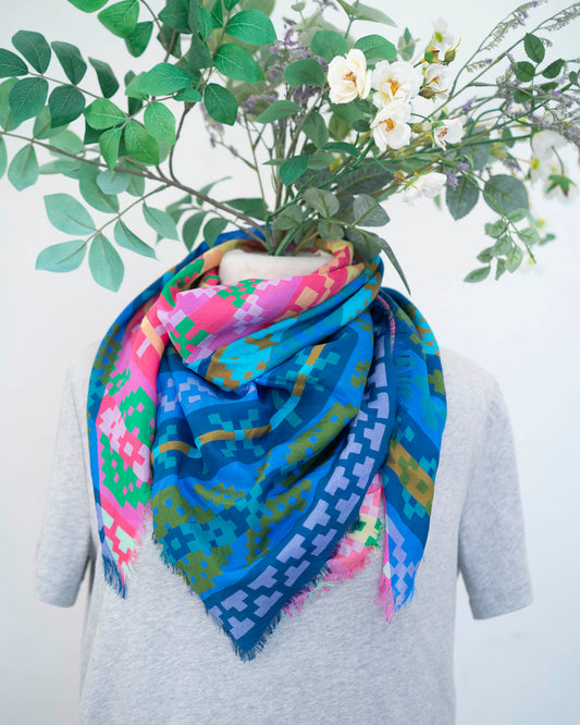 Spring in the Mountains Silk Wild Rag Scarf - Fair Isle
