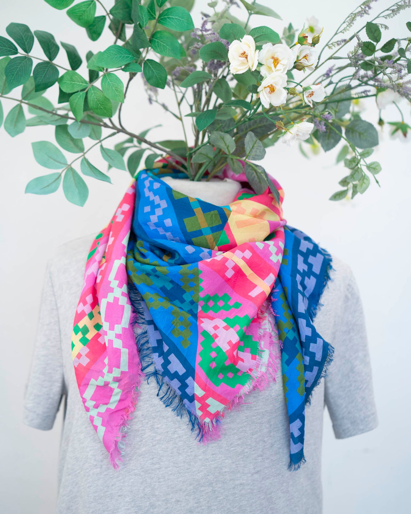 Spring in the Mountains Silk Wild Rag Scarf - Fair Isle