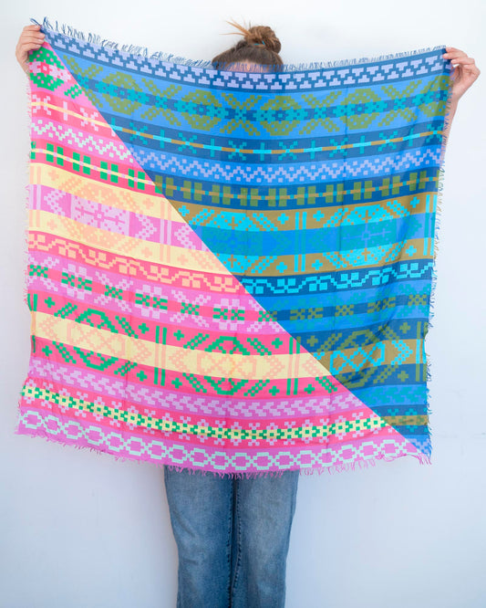 Spring in the Mountains Silk Wild Rag Scarf - Fair Isle