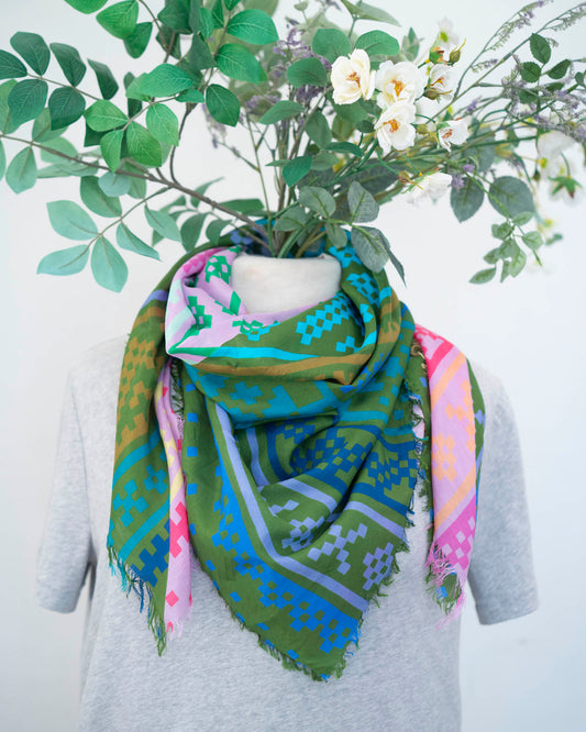 Spring in the Mountains Silk Wild Rag Scarf - Norwegian