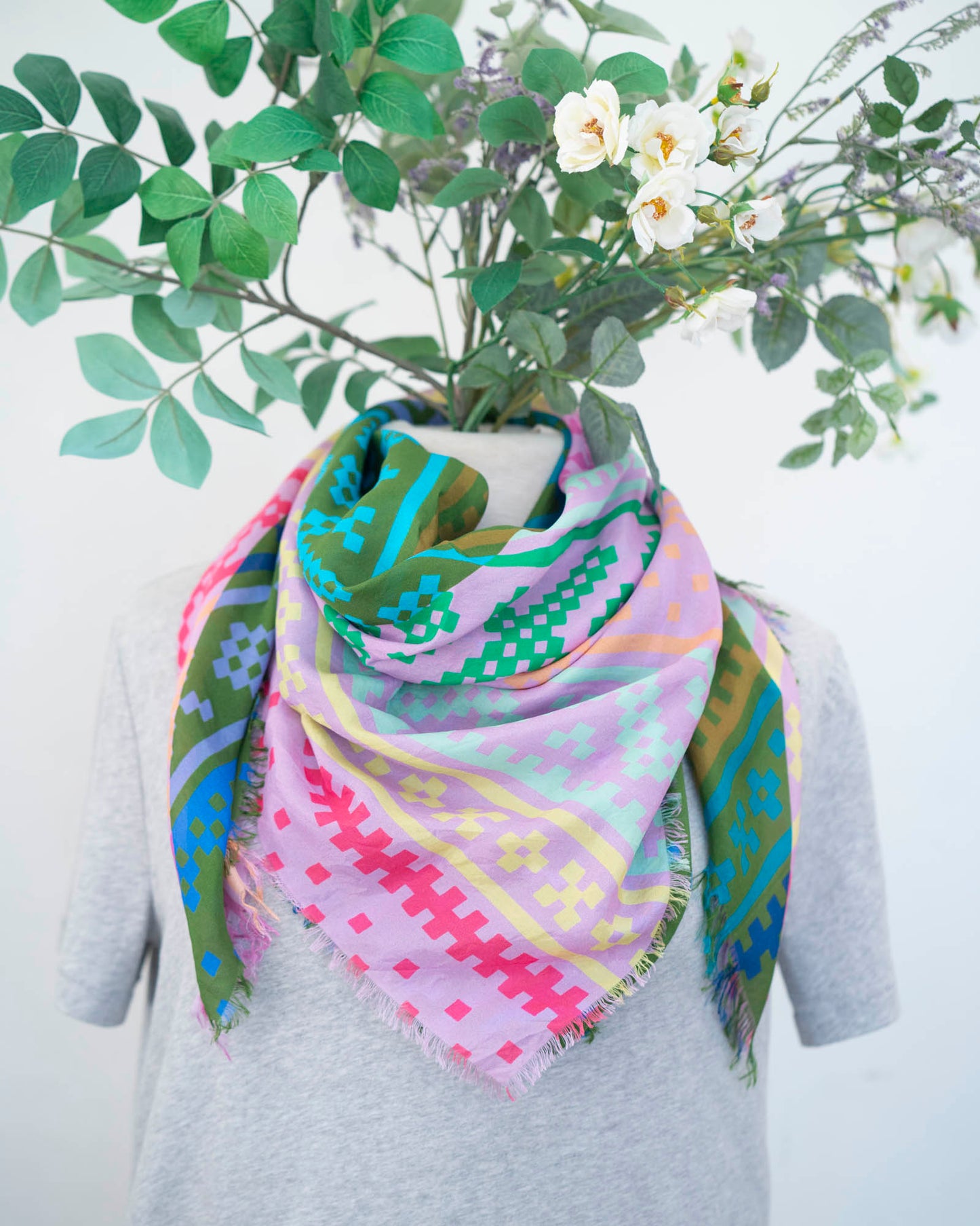 Spring in the Mountains Silk Wild Rag Scarf - Norwegian