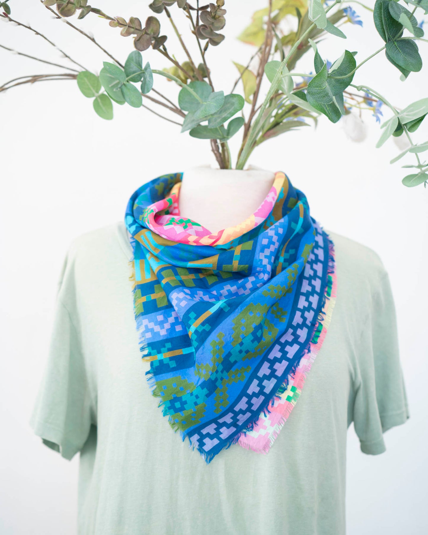 Spring in the Mountains Silk Bandana Scarf - Fair Isle