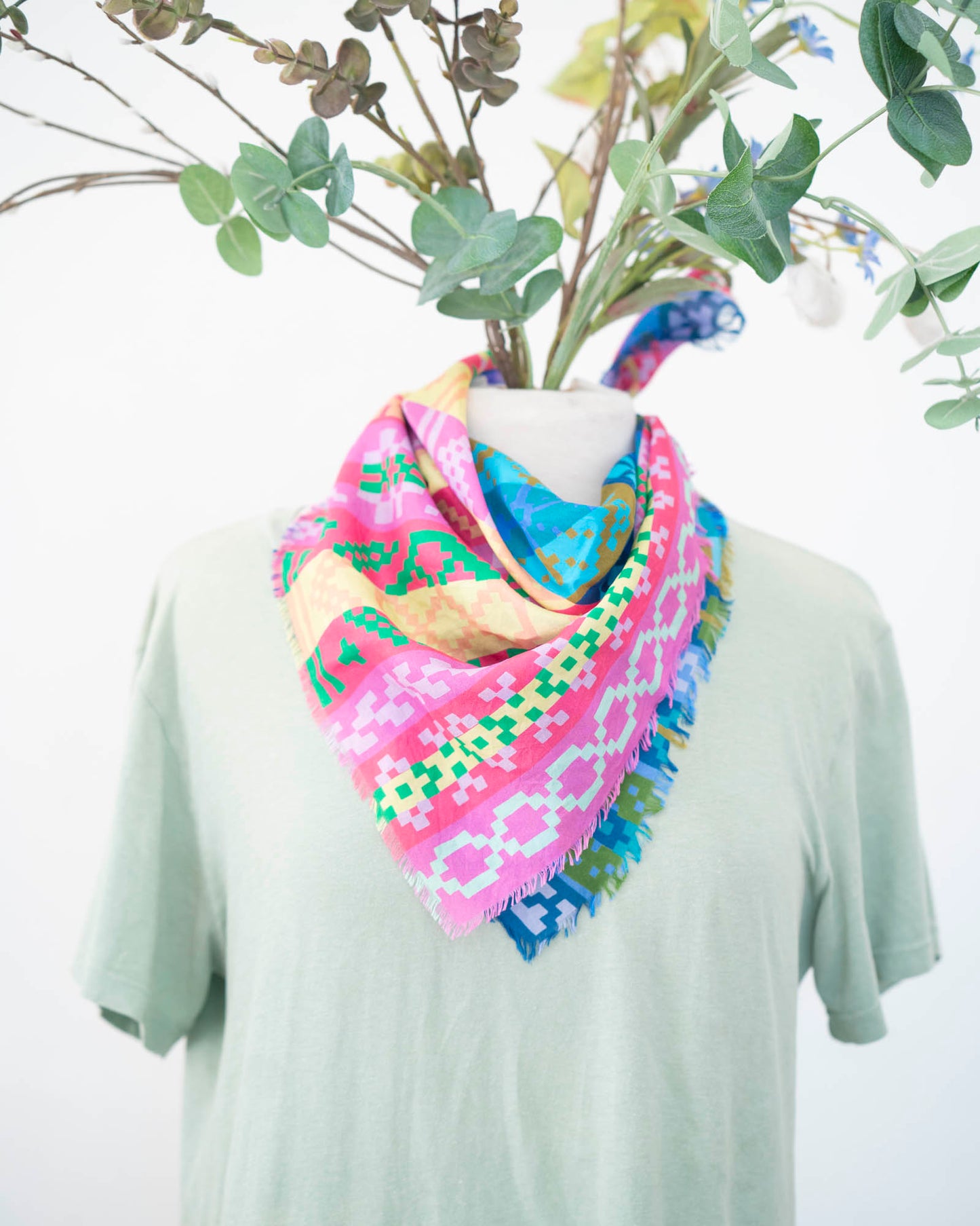Spring in the Mountains Silk Bandana Scarf - Fair Isle