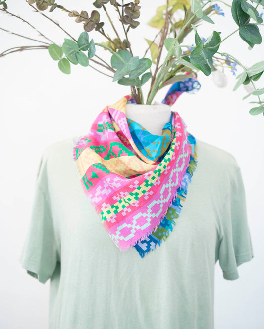 Spring in the Mountains Silk Bandana Scarf - Fair Isle