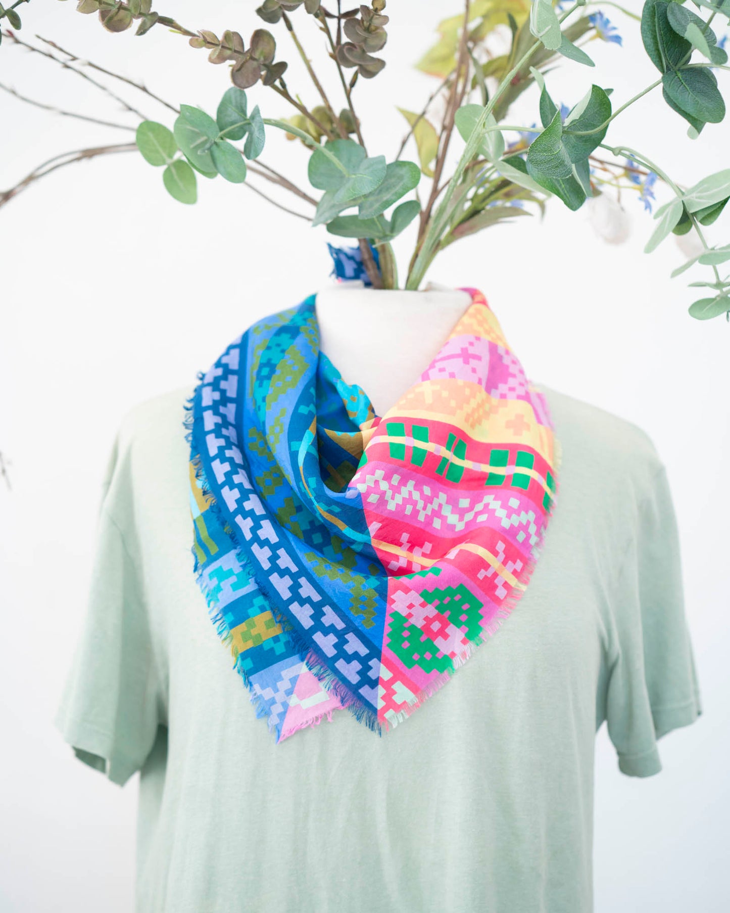 Spring in the Mountains Silk Bandana Scarf - Fair Isle