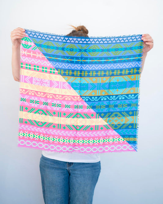 Spring in the Mountains Silk Bandana Scarf - Fair Isle