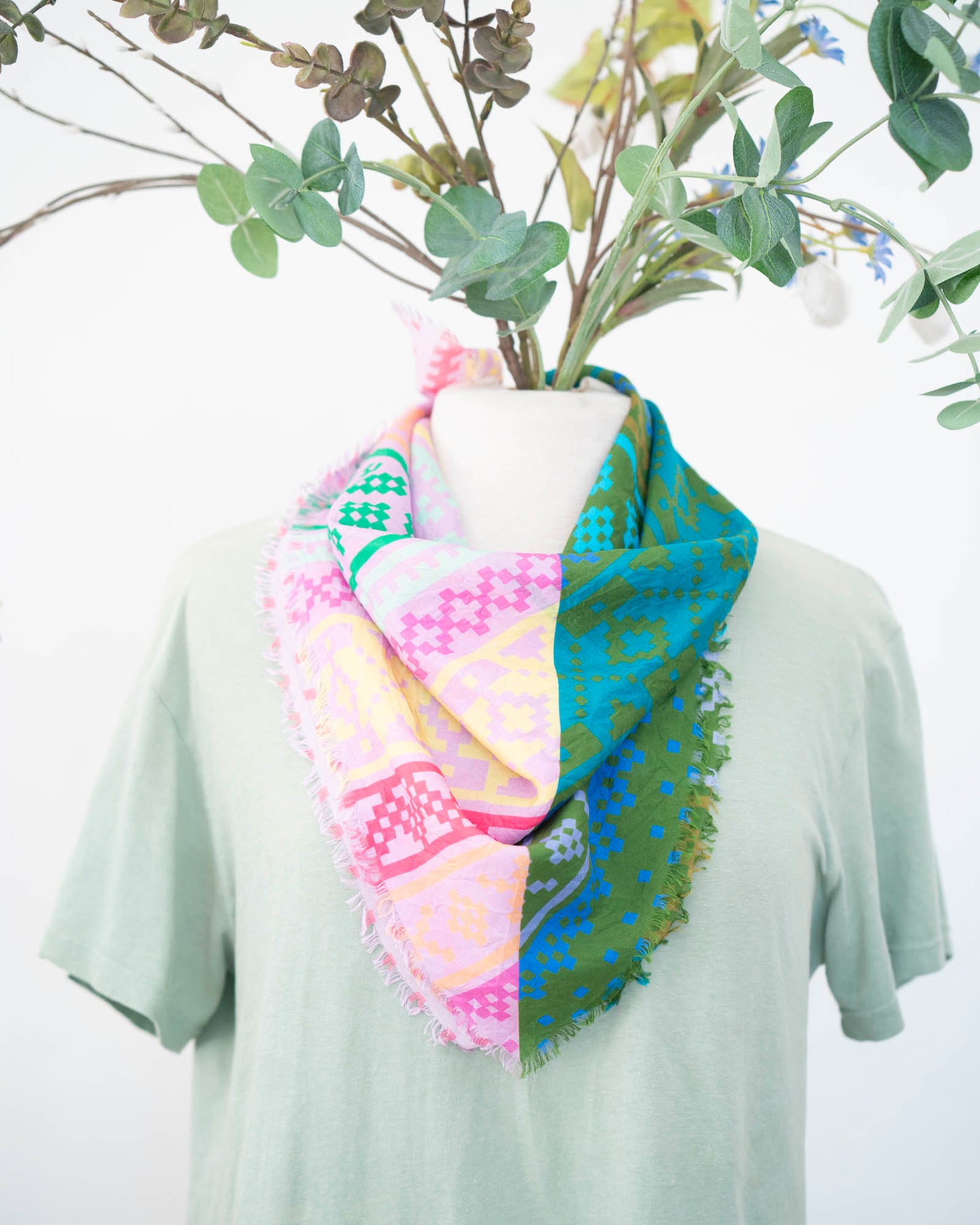 Spring in the Mountains Silk Bandana Scarf - Norwegian
