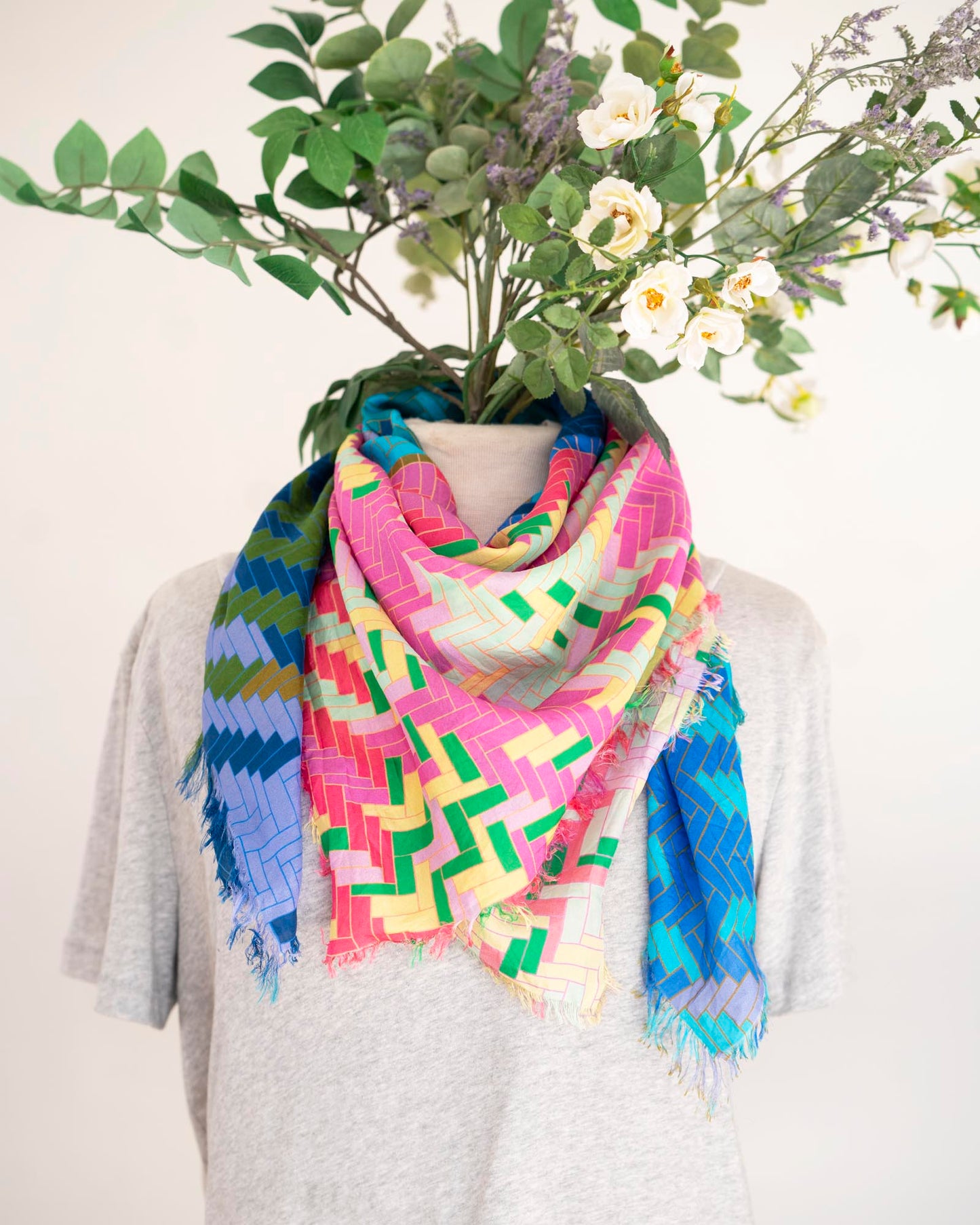 Spring in the Mountains Silk Wild Rag Scarf - Tartan & Tweed