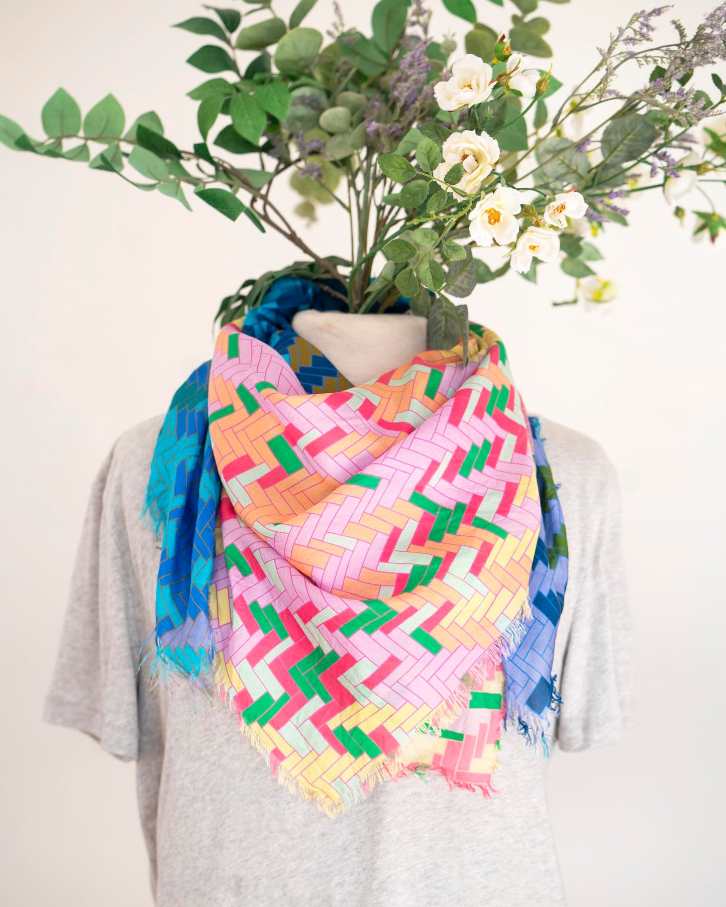 Spring in the Mountains Silk Wild Rag Scarf - Tartan & Tweed