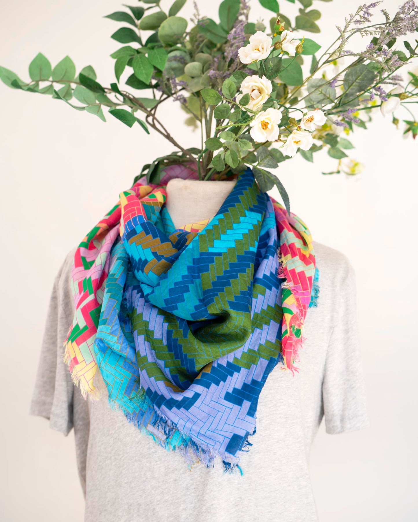 Spring in the Mountains Silk Wild Rag Scarf - Tartan & Tweed