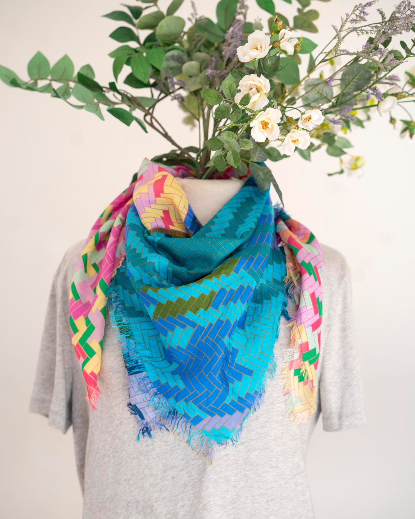 Spring in the Mountains Silk Wild Rag Scarf - Tartan & Tweed