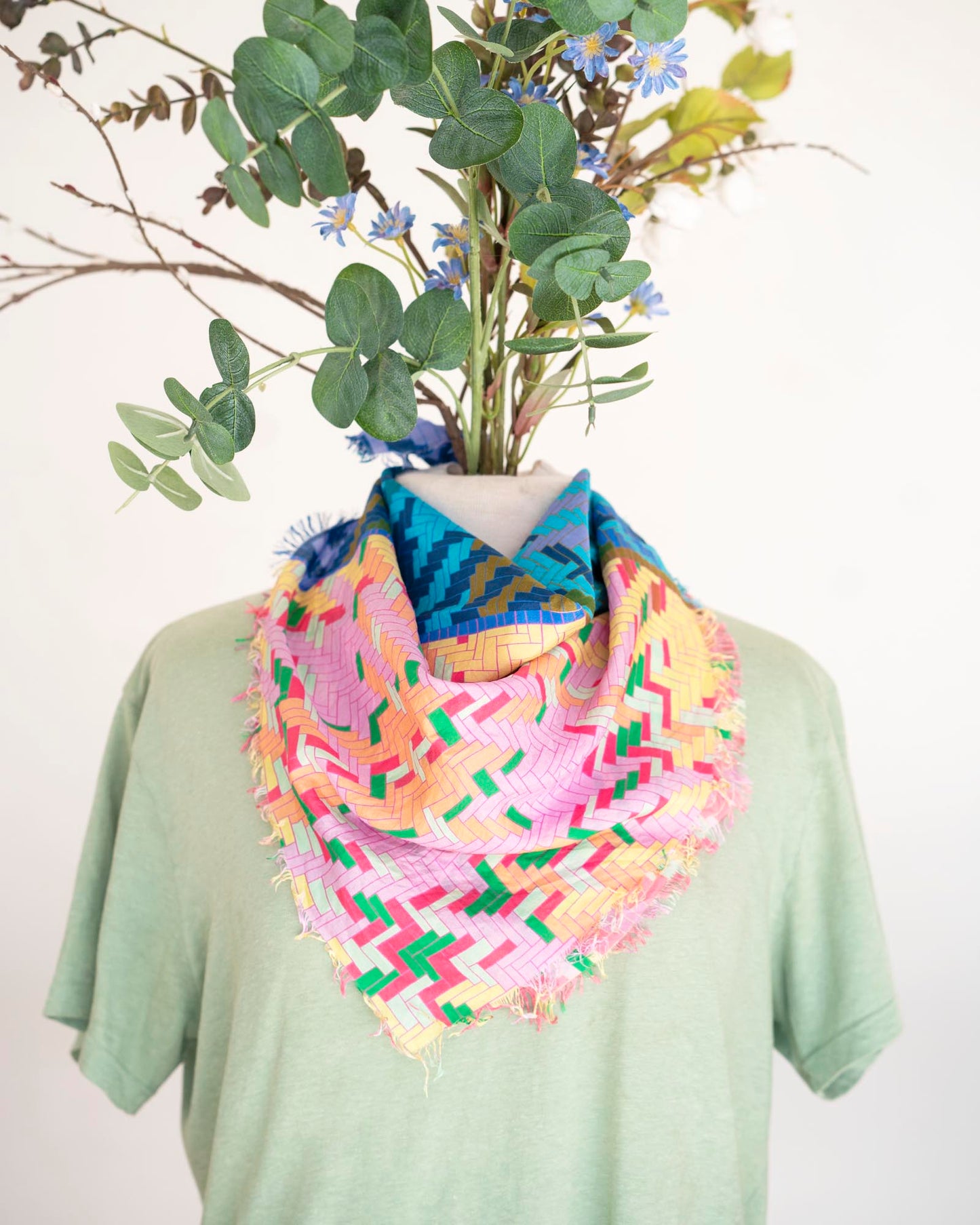 Spring in the Mountains Silk Bandana Scarf - Tartan & Tweed