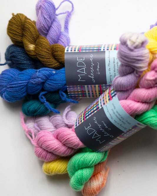 Spring in the Mountains Hand Dyed Mini Skeins