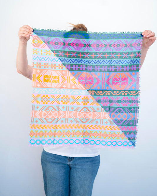 Summer Cotton Scarf - Fair Isle