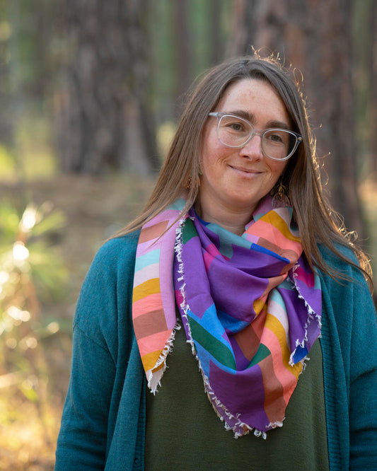 Summer in the Desert Silk Wild Rag Scarf - Crossed