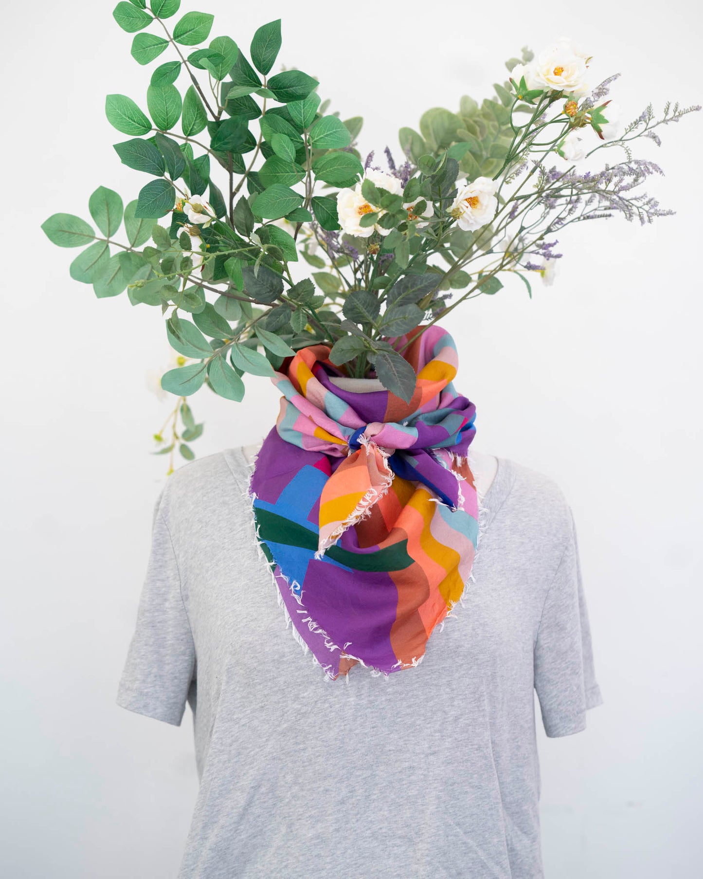 Summer in the Desert Silk Wild Rag Scarf - Crossed