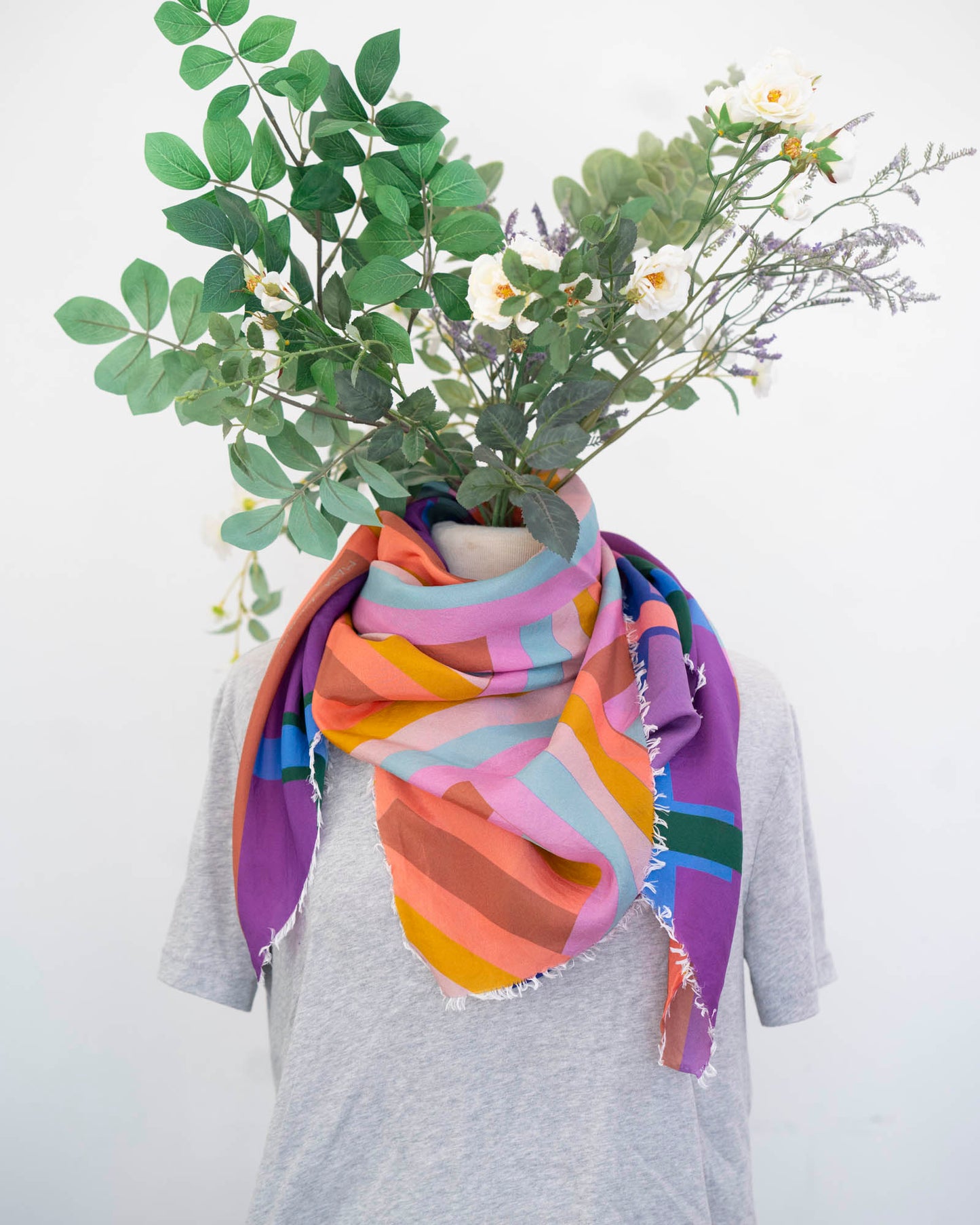 Summer in the Desert Silk Wild Rag Scarf - Crossed