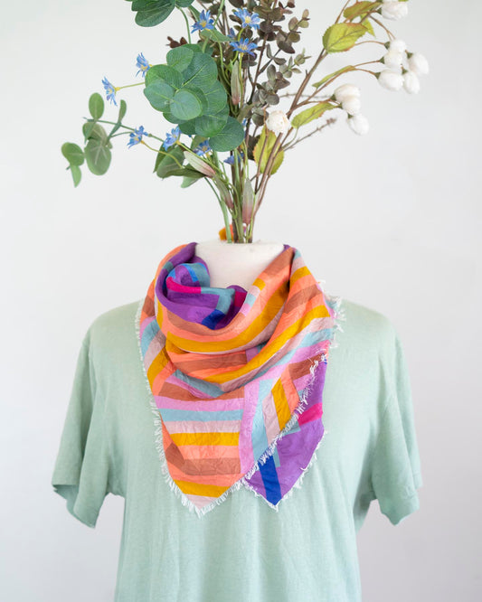 Summer in the Desert Silk Bandana Scarf - Crossed