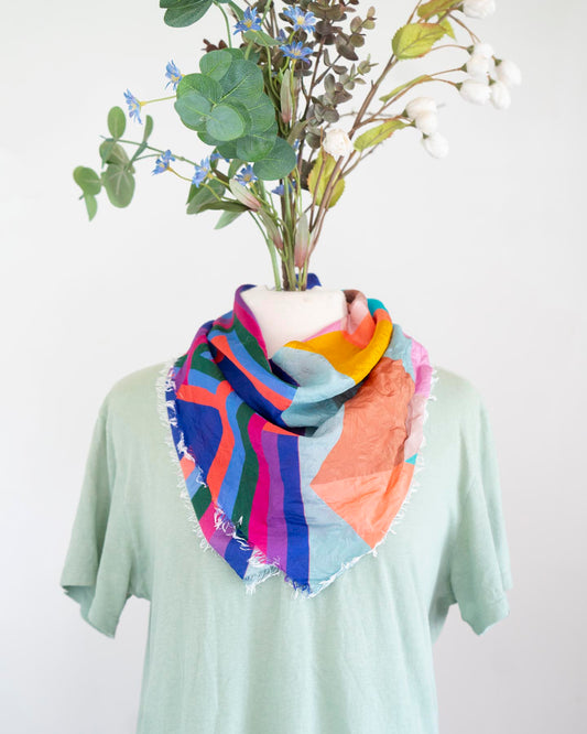 Summer in the Desert Silk Bandana Scarf - Diamonds