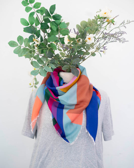 Summer in the Desert Silk Wild Rag Scarf - Diamonds